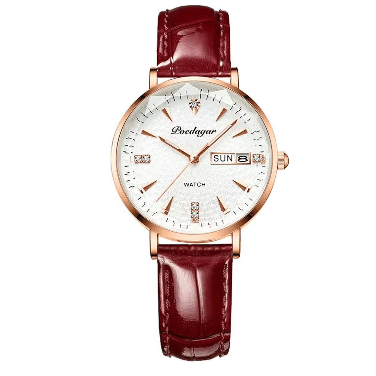 Elegant Ultra-Thin Leather Watch with Luminous Quartz Movement Poedagar - Women's Dress Watches