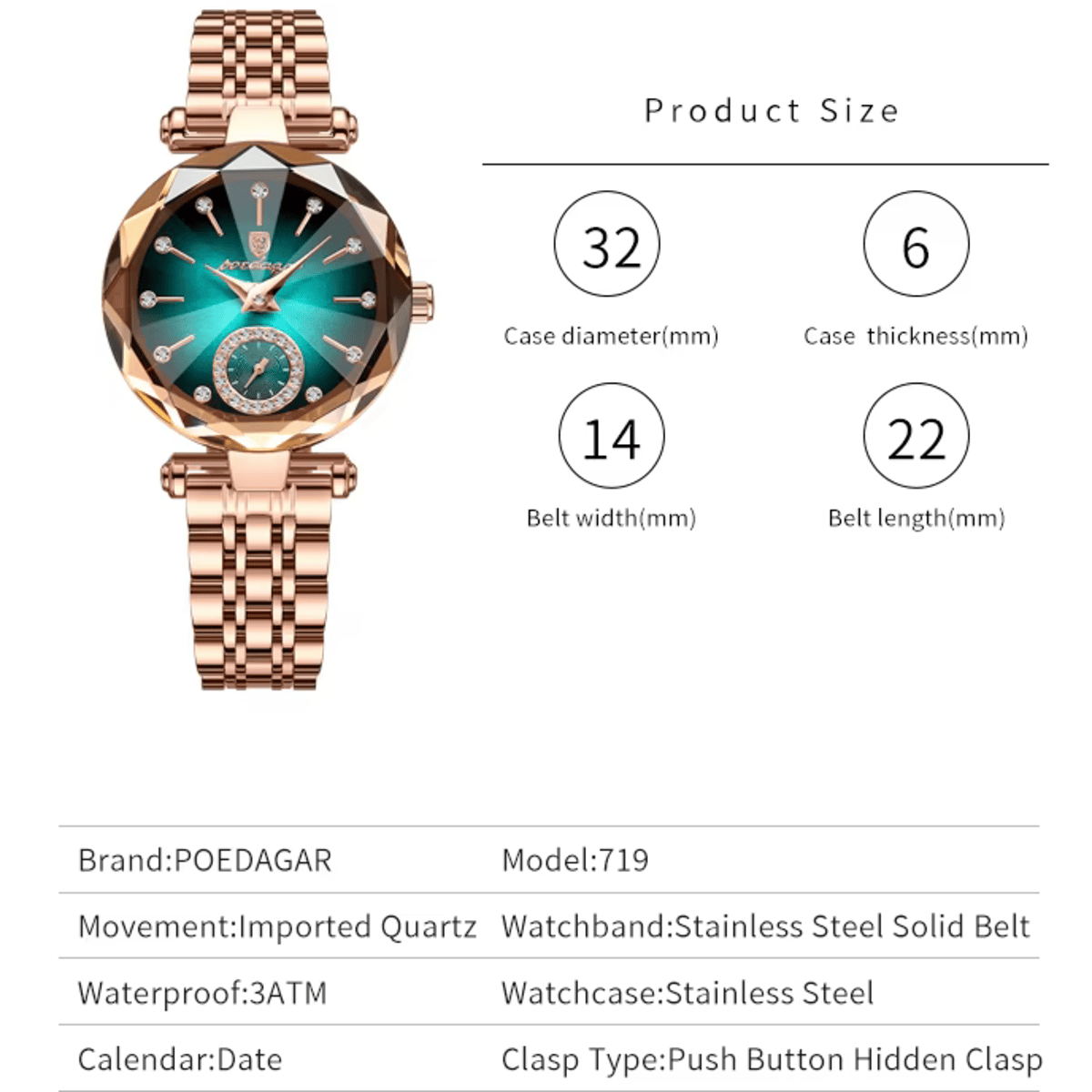 Elegant Stainless Steel Women's Watch with Diamond Accents & Quartz Movement Elegant Stainless Steel Women's Watch with Diamond Accents & Quartz Movement