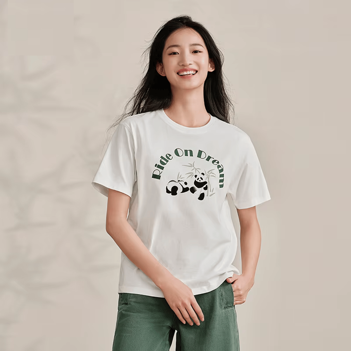 Loose Fit Cotton T-Shirt with Panda Print – Trendy Summer Casual Look Semir - Women's Casual T-Shirt 1