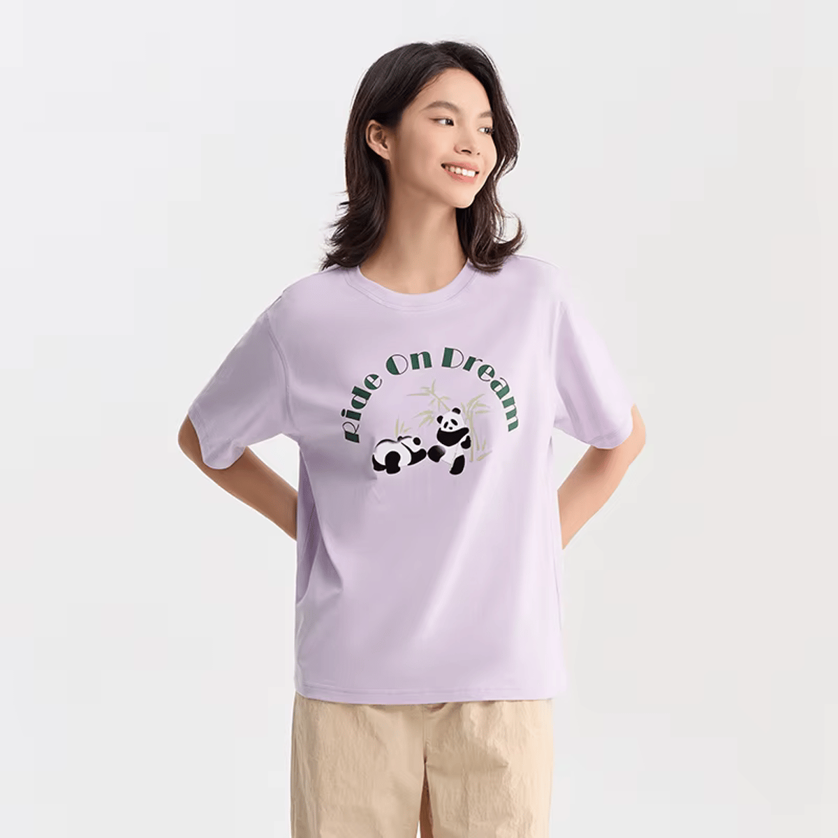 Loose Fit Cotton T-Shirt with Panda Print – Trendy Summer Casual Look Semir - Women's Casual T-Shirt 2