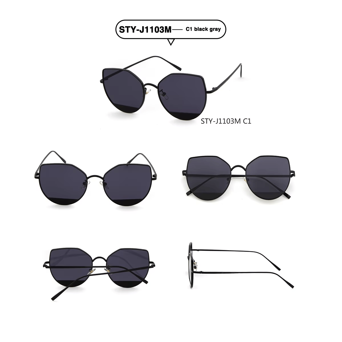 Classic Metal Frame Cat Eye Sunglasses with Gradient Lenses Sorvino - Women's Cat Eye Sunglasses 2