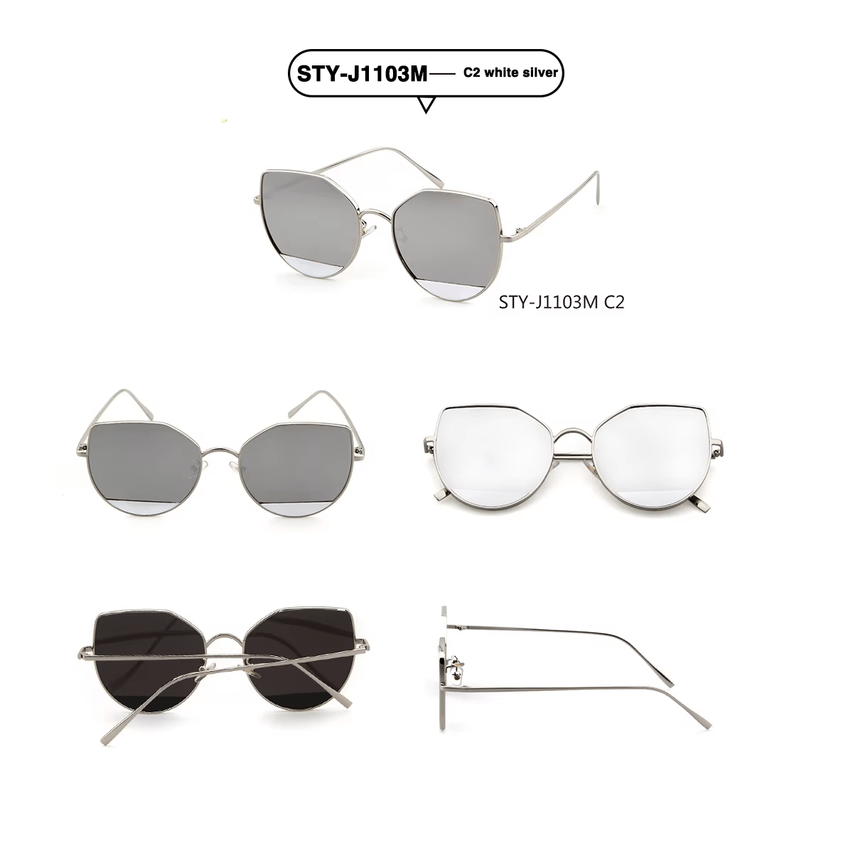 Classic Metal Frame Cat Eye Sunglasses with Gradient Lenses Sorvino - Women's Cat Eye Sunglasses 3