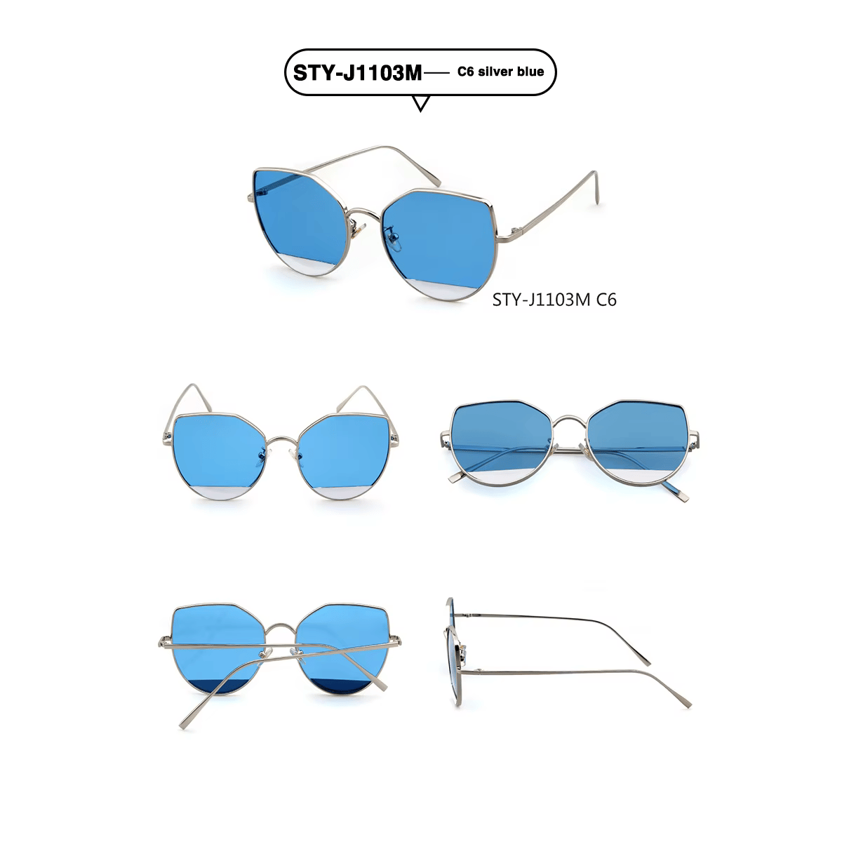 Classic Metal Frame Cat Eye Sunglasses with Gradient Lenses Sorvino - Women's Cat Eye Sunglasses 5