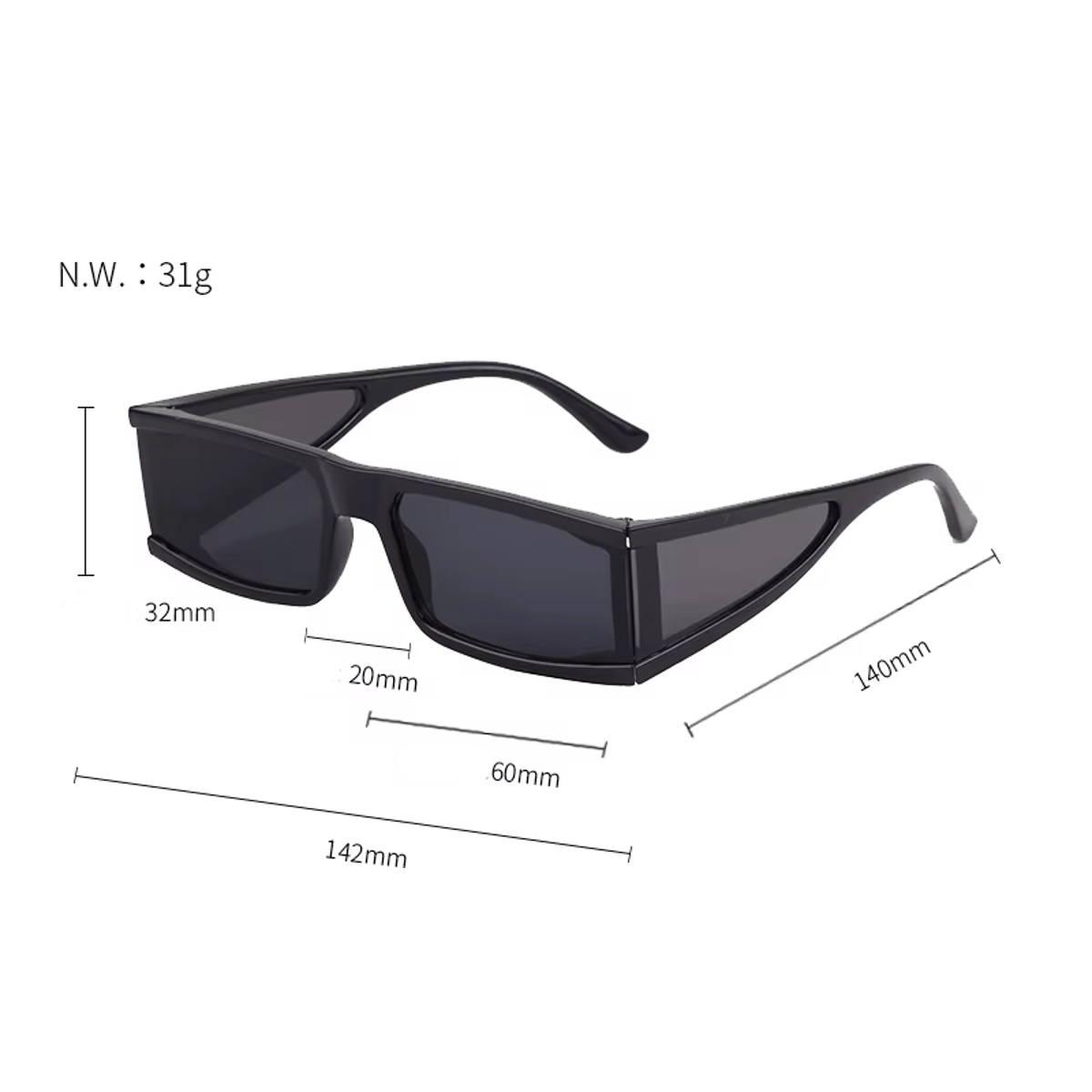 Retro Square Sunglasses with Side Shields and UV400 Protection Sorvino - Women's Square Sunglasses 4