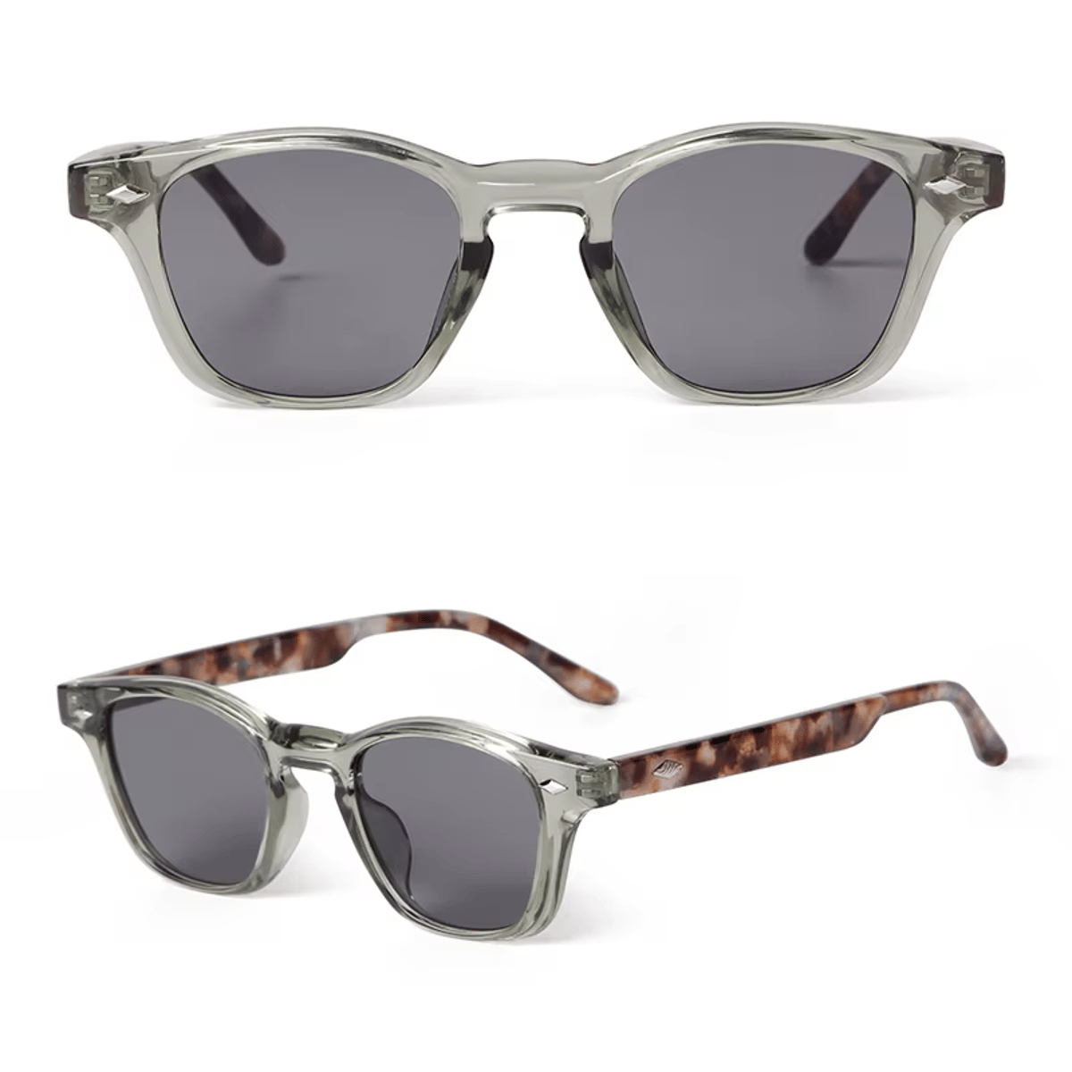 Retro Square Polarized Sunglasses with Rice Nail Detail and UV400 Sorvino - Women's Square Sunglasses
