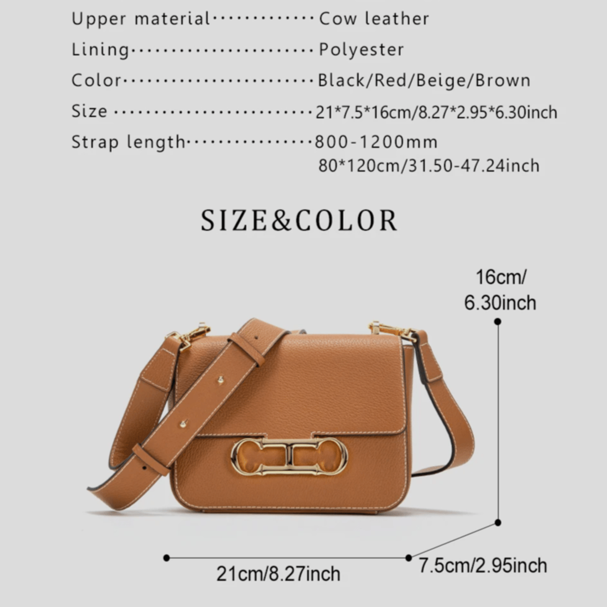 Autumn Winter Leather Flip Crossbody Bag for Daily Commute