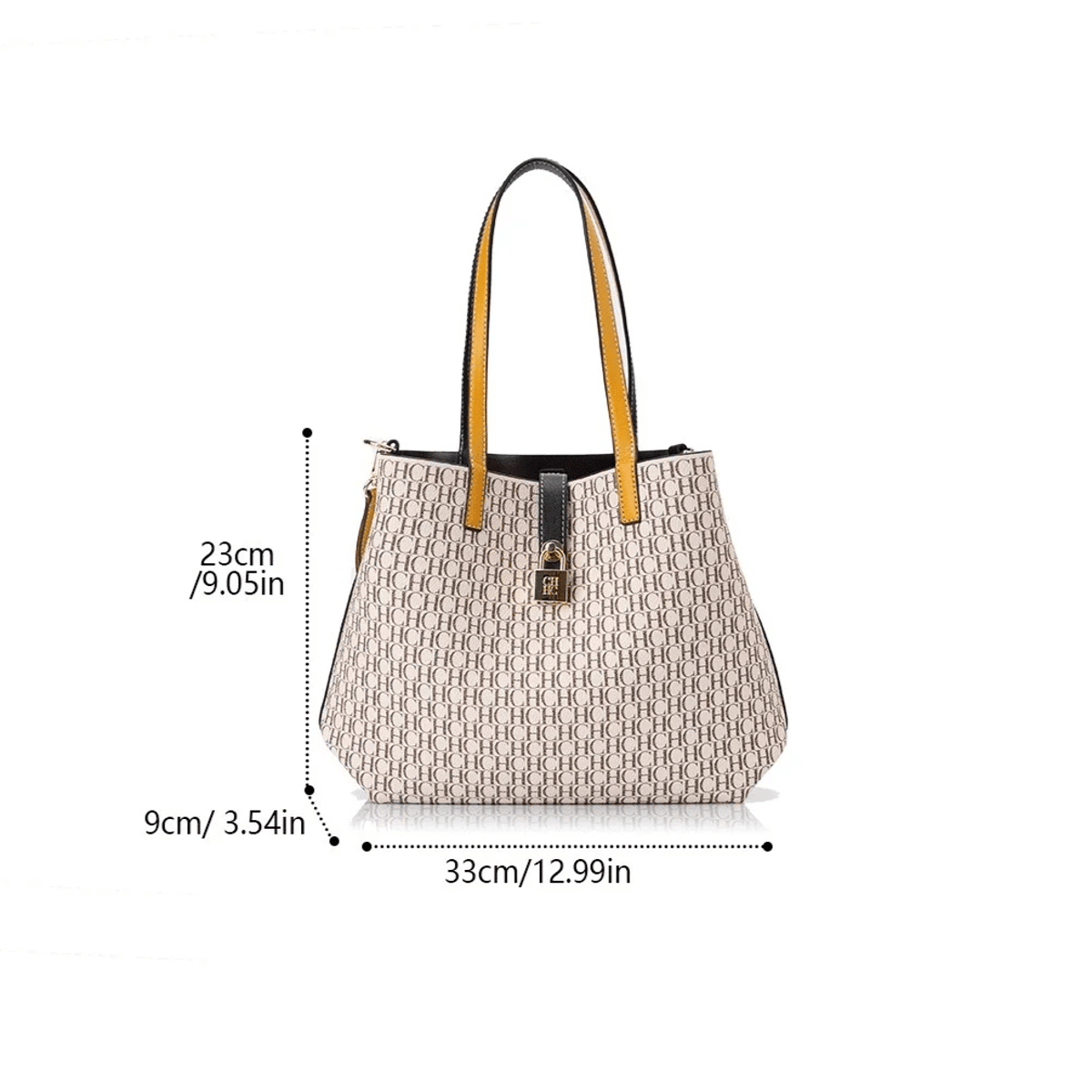 Versatile Large Leather Tote Bag with Letter Print Design