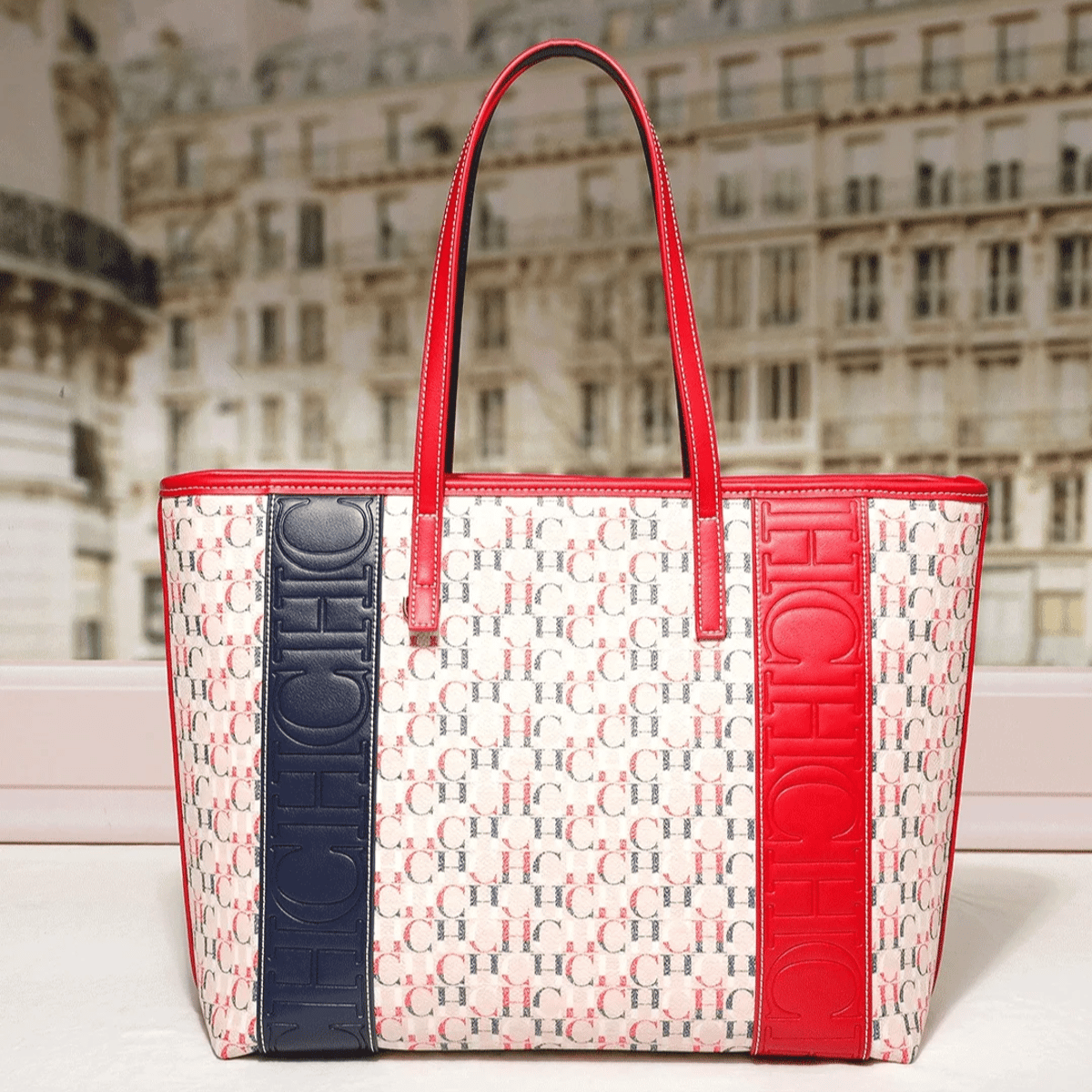 Striped Large Tote Bag for Travel and Daily Commutes