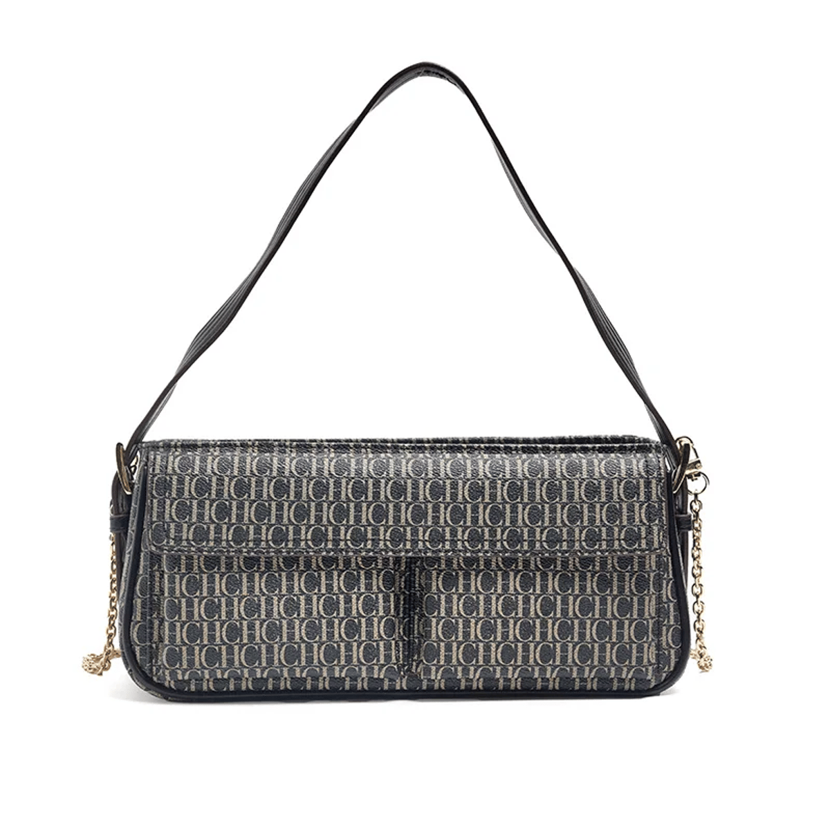 Light Luxury Chain Shoulder Bag with Flap Letter Design