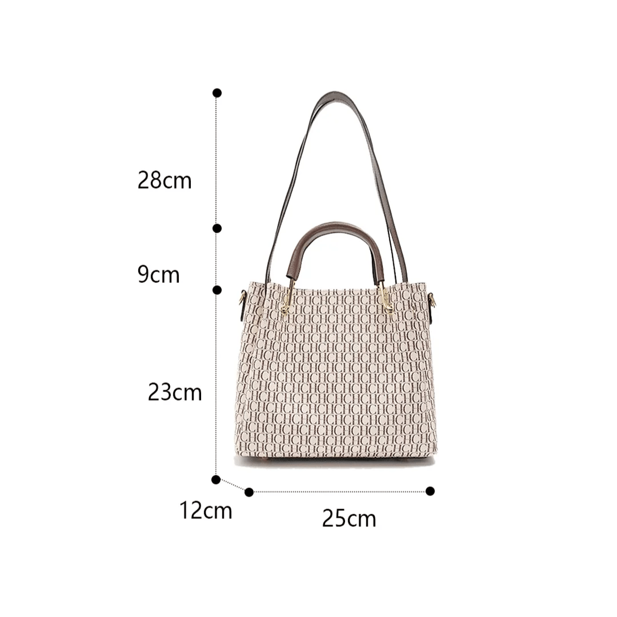 Elegant Letter-Print Women's Shoulder Bag with Spacious Interior