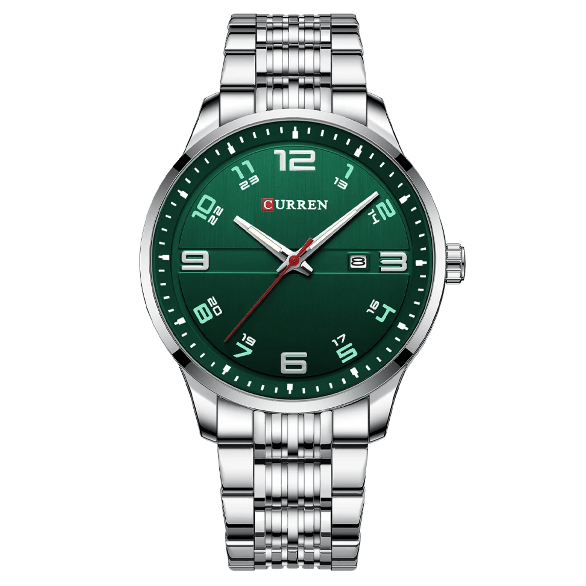 Stylish Men's Quartz Watch with Luminous Hands and Date Display Curren - Men's Dress Watches