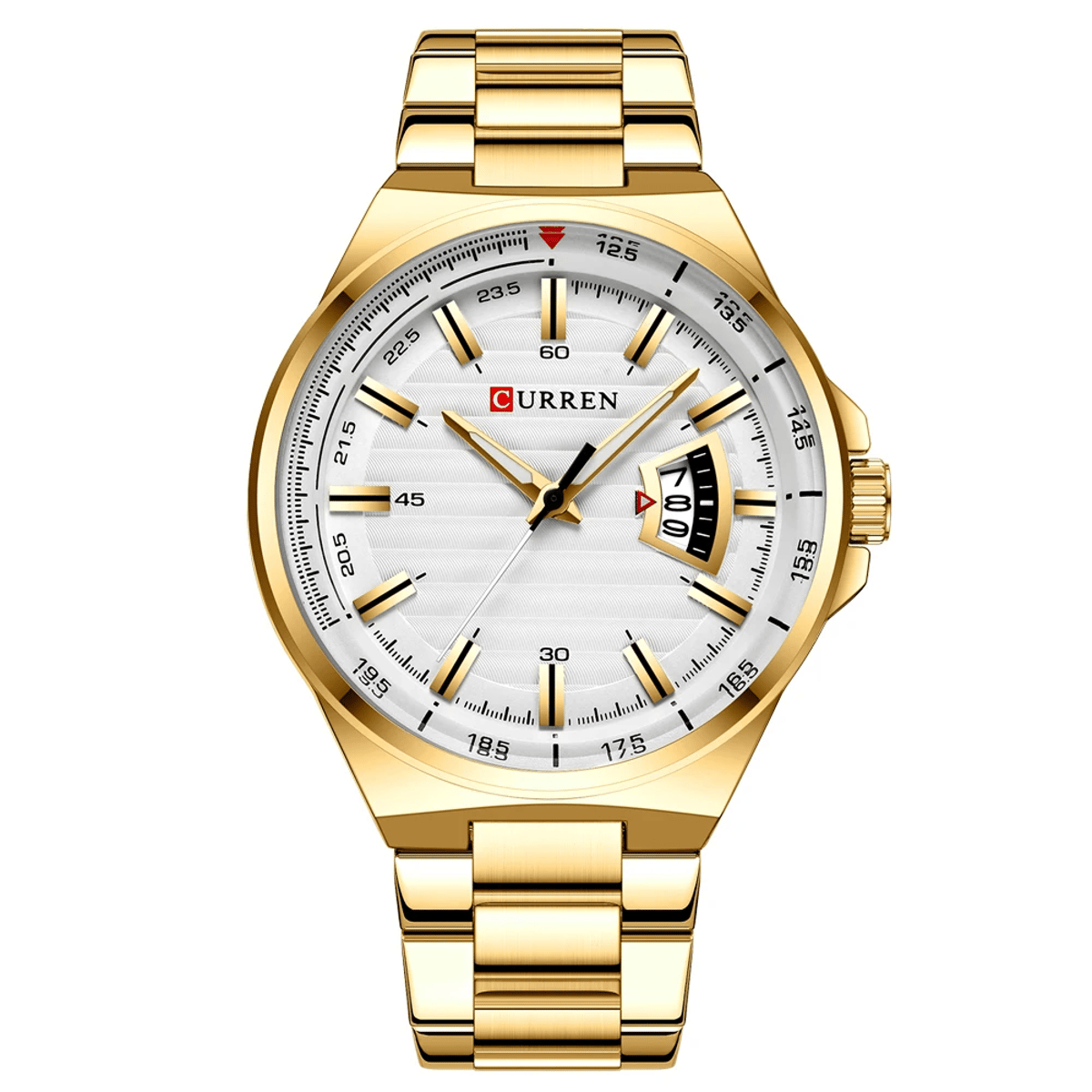 Men’s Luxury Stainless Steel Quartz Watch with Auto Date Feature Curren - Men's Dress Watches