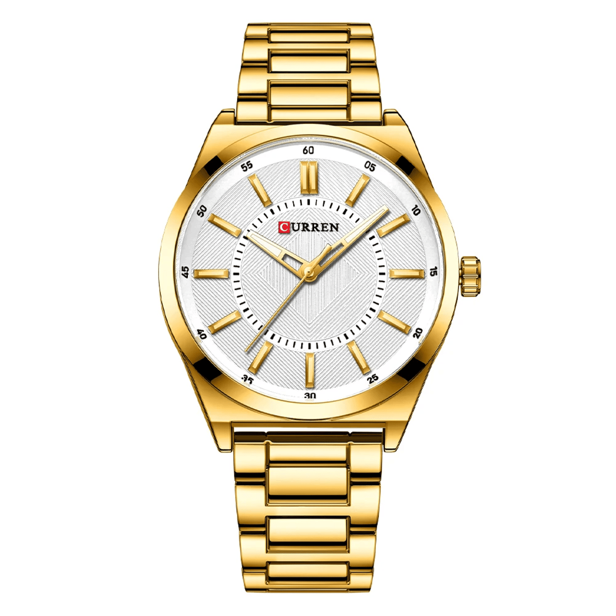 Slim Stainless Steel Quartz Watch for Men with Gift Box Curren - Men's Dress Watches