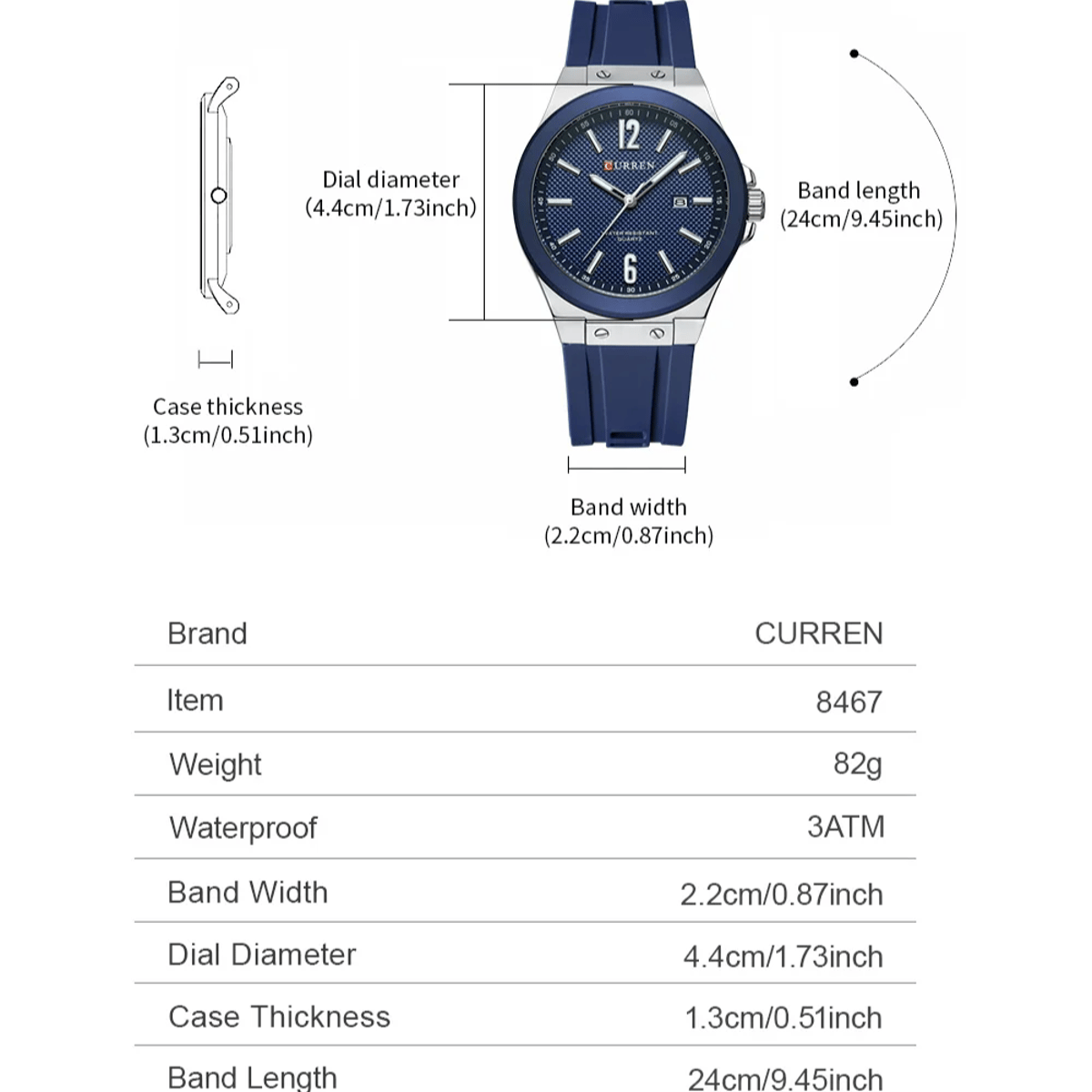 Stylish Quartz Watch for Men with Waterproof Silicone Strap