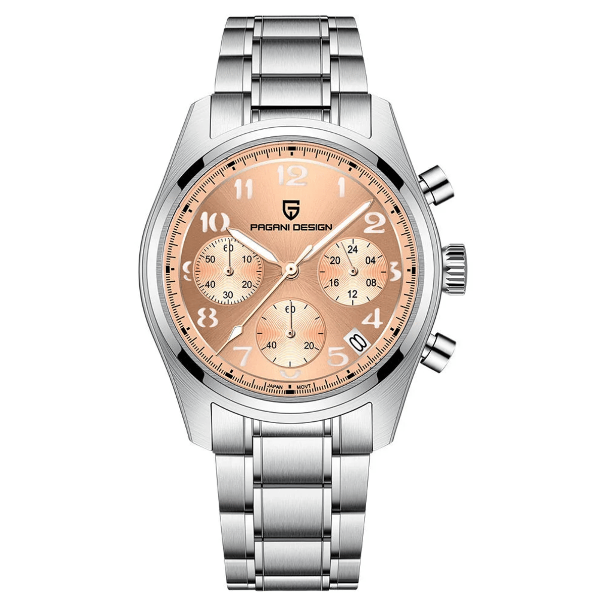 Stylish Men's Quartz Watch with Sapphire Crystal and Luminous Hands Pagani Design - Men's Dress Watches