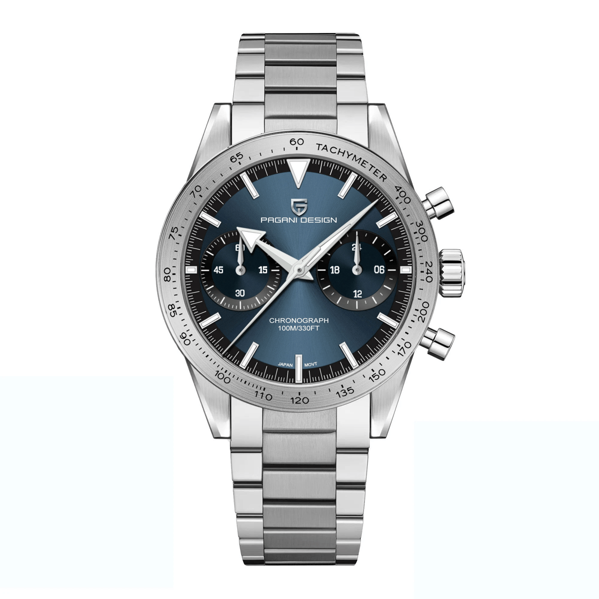 Retro Chronograph Moon Watch with Sapphire Glass and Stopwatch Pagani Design - Men's Dress Watches