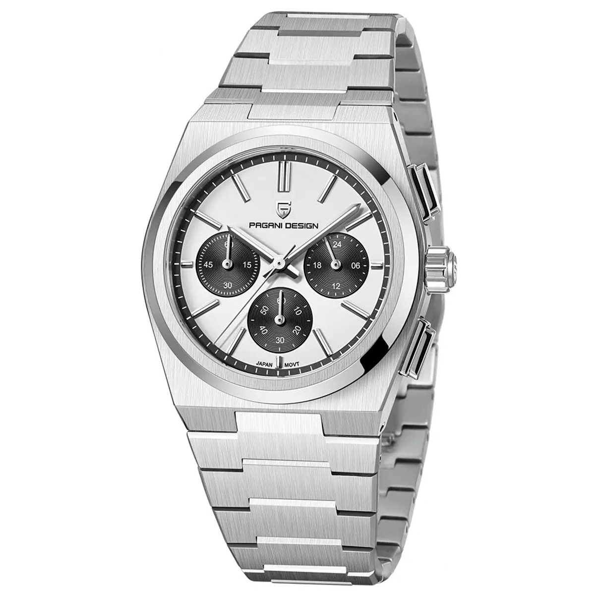 Luxury Chronograph Quartz Watch with Sapphire Glass and Style Luxury Chronograph Quartz Watch with Sapphire Glass and Style