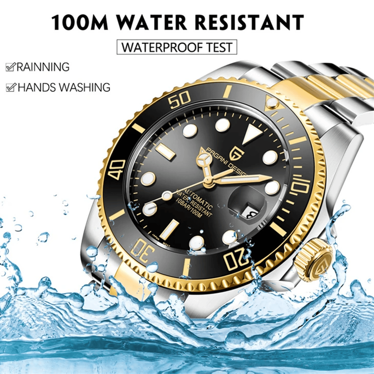 Luxury Diver Automatic Watch with Sapphire Glass and Screw Crown Pagani Design - Women's Dress Watches 4