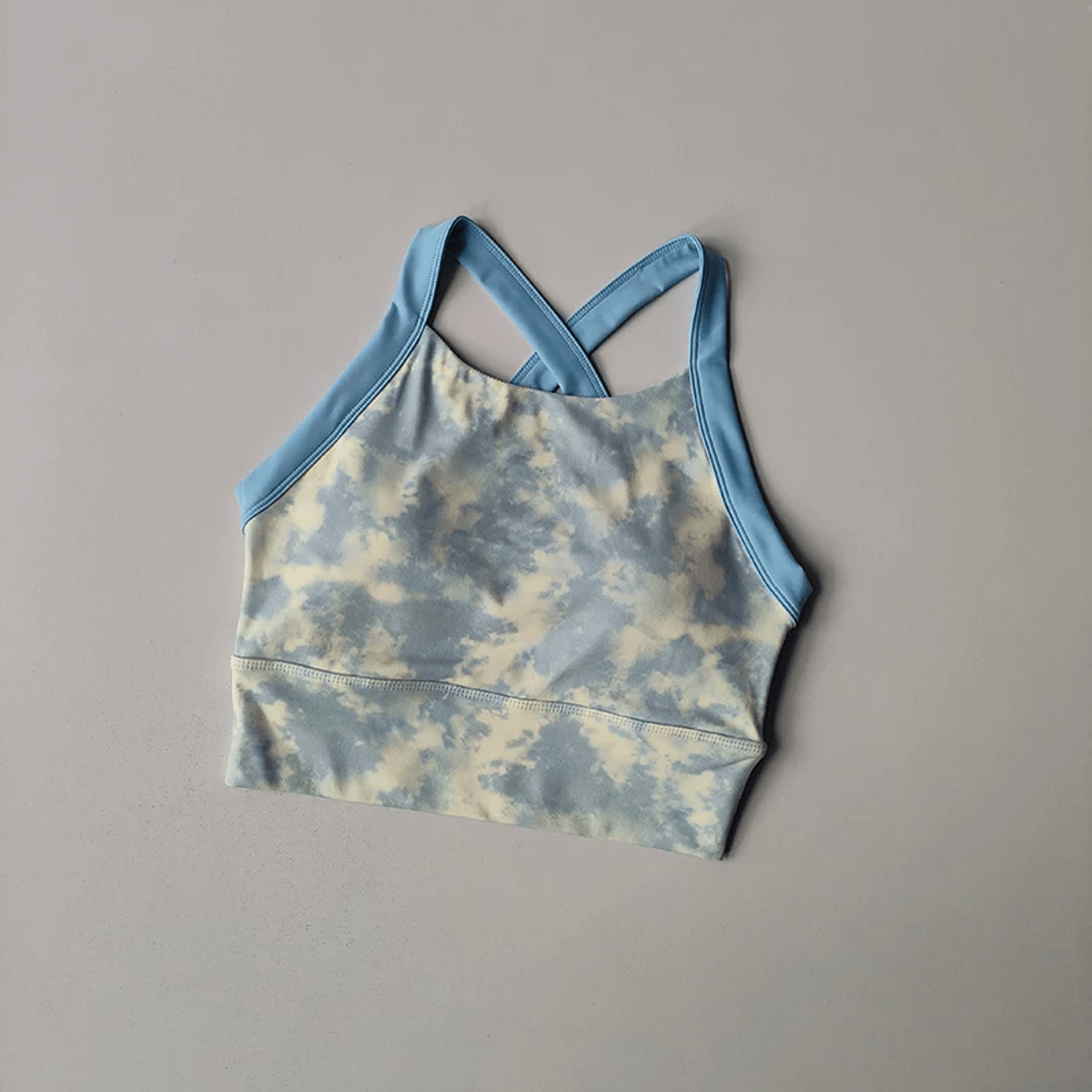 High-End Printed One-Piece Sports Bra with Wide Straps
