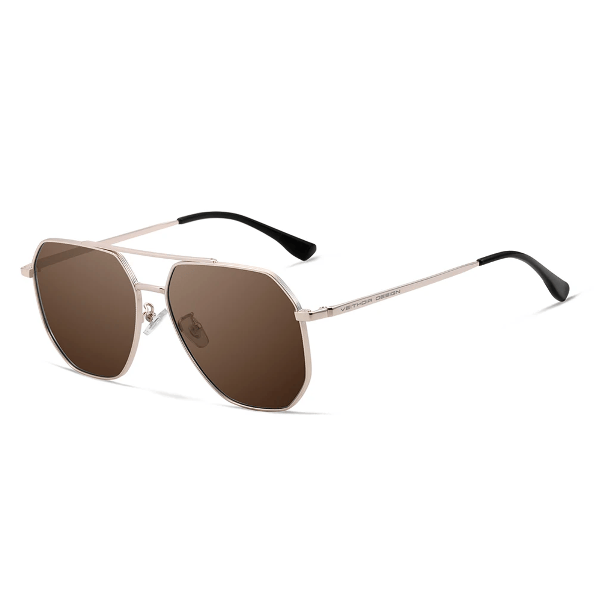 Vintage Square Polarized Sunglasses with UV400 Mirror Lenses Veithdia - Men's Aviator Sunglasses