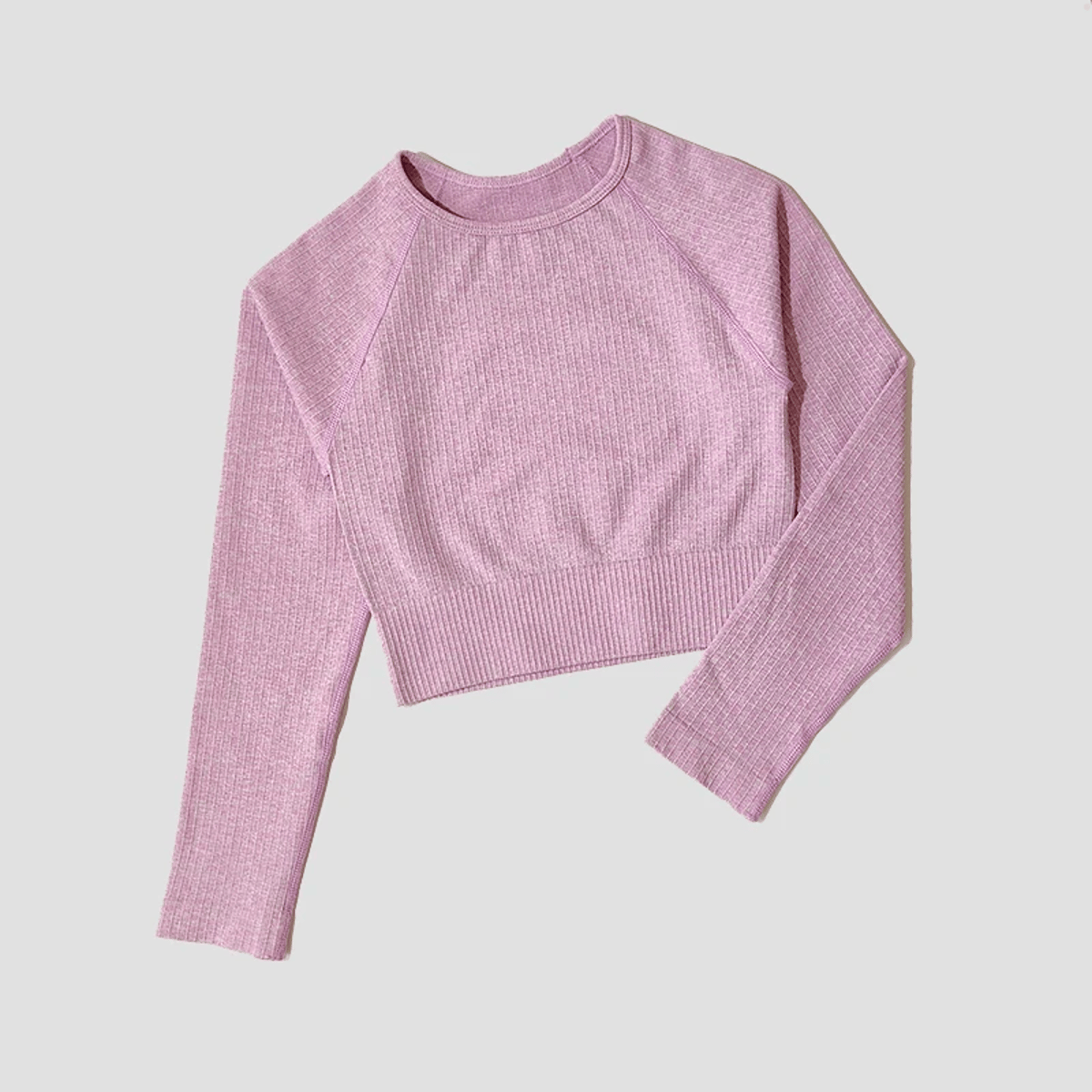 Seamless Long Sleeve Crop Top for Yoga and Daily Training