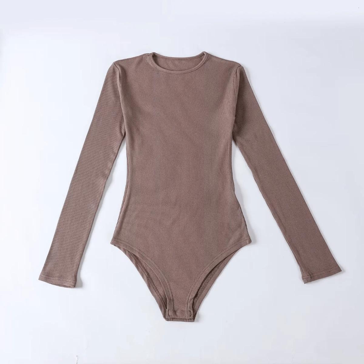 Ribbed Long Sleeve Bodysuit with Bodycon Fit for Streetwear Ribbed Long Sleeve Bodysuit with Bodycon Fit for Streetwear