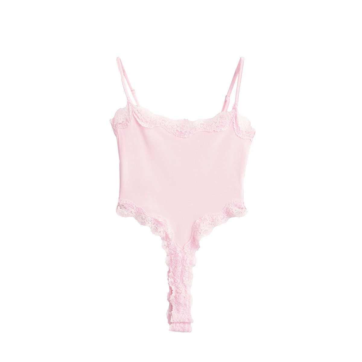 Lace Panel Cami Bodysuit with Backless Design for Summer