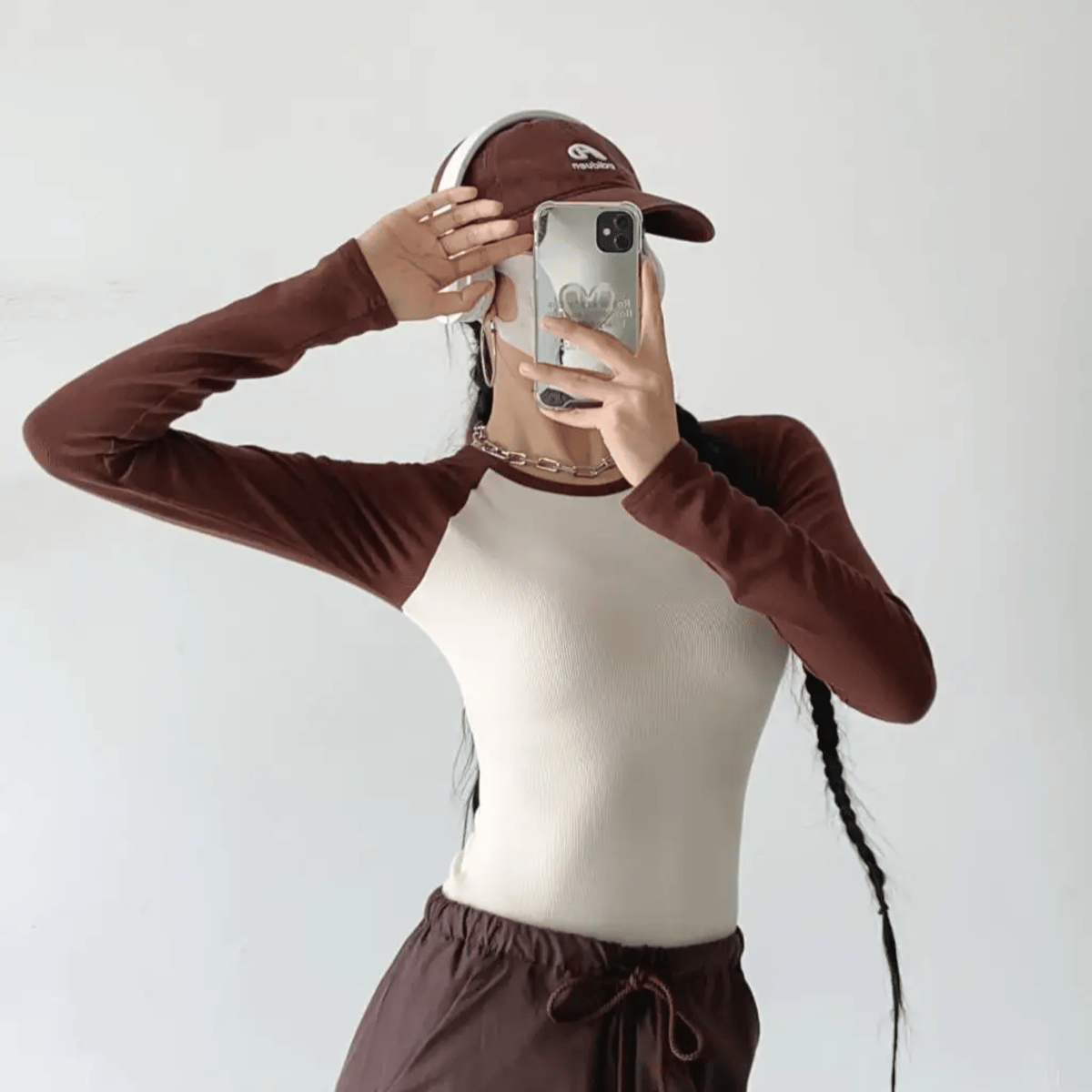 Patchwork Ribbed Long Sleeve Bodysuit for Women Streetwear