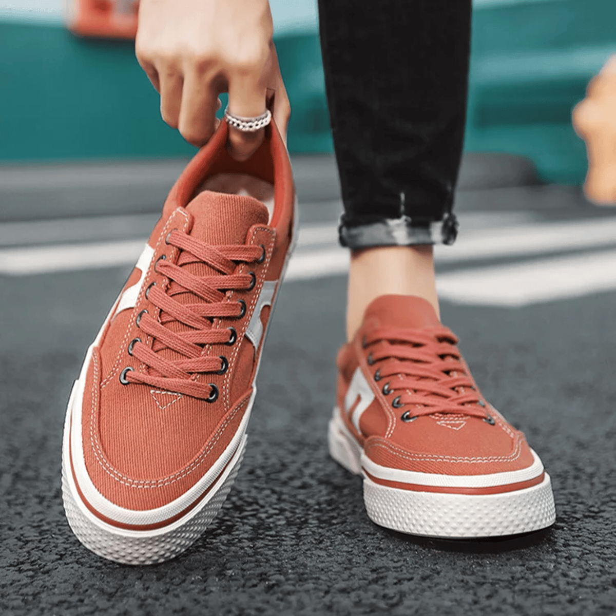 Men’s Canvas Espadrille Sneakers with Vulcanized Flat Sole