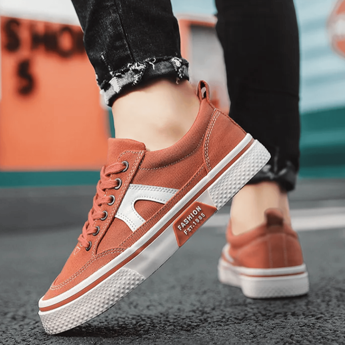 Men’s Canvas Espadrille Sneakers with Vulcanized Flat Sole