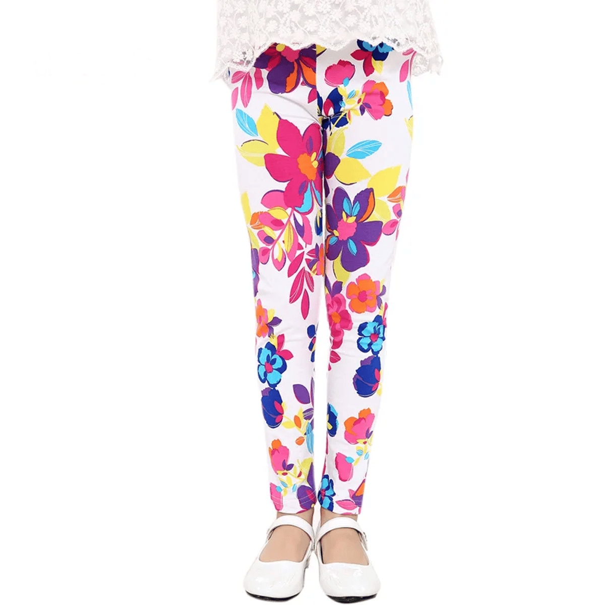 Floral Print Toddler & Girls Stretchy Leggings for Spring Wear Sheecute - Kids's Leggings 12