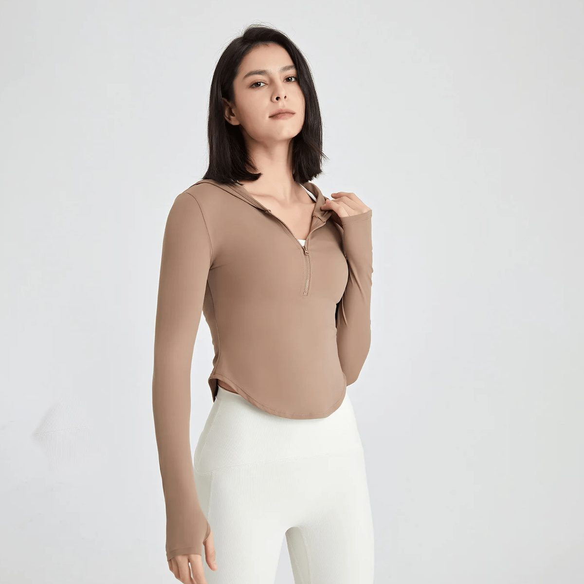 Slim Fit Hooded Sports Jacket for Running and Yoga