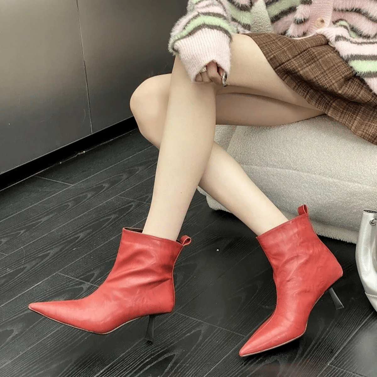 Pointed Toe Slip-On Ankle Boots for Women Party Wear Eilyken - Women's Ankle Boots 4