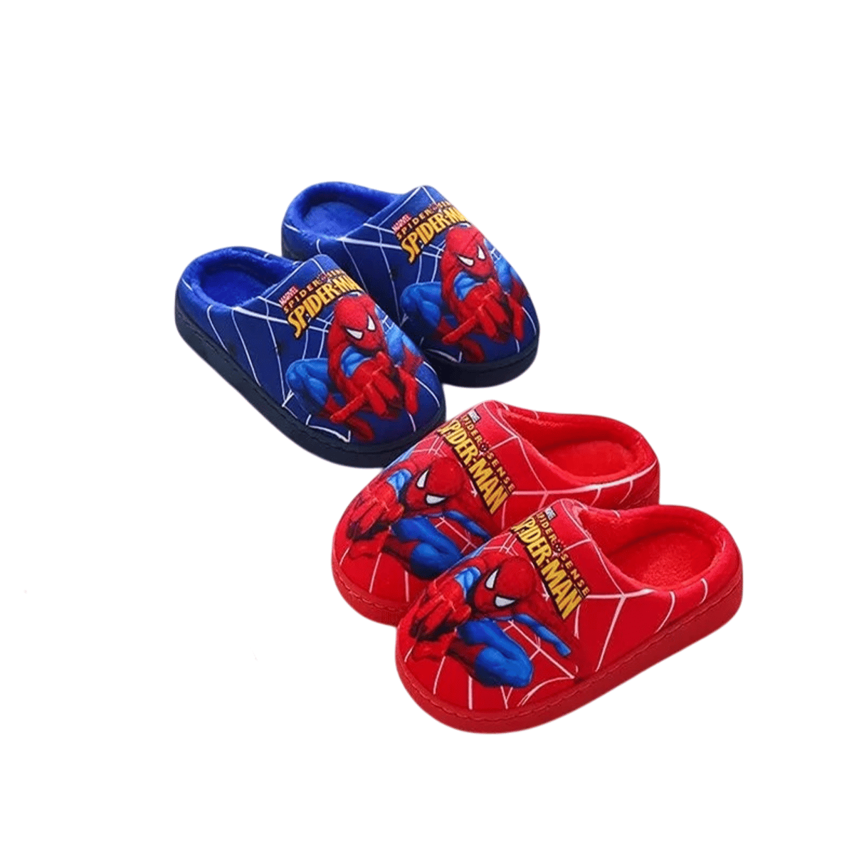 Cartoon Spider Print Cotton Slippers for Kids Winter Comfort