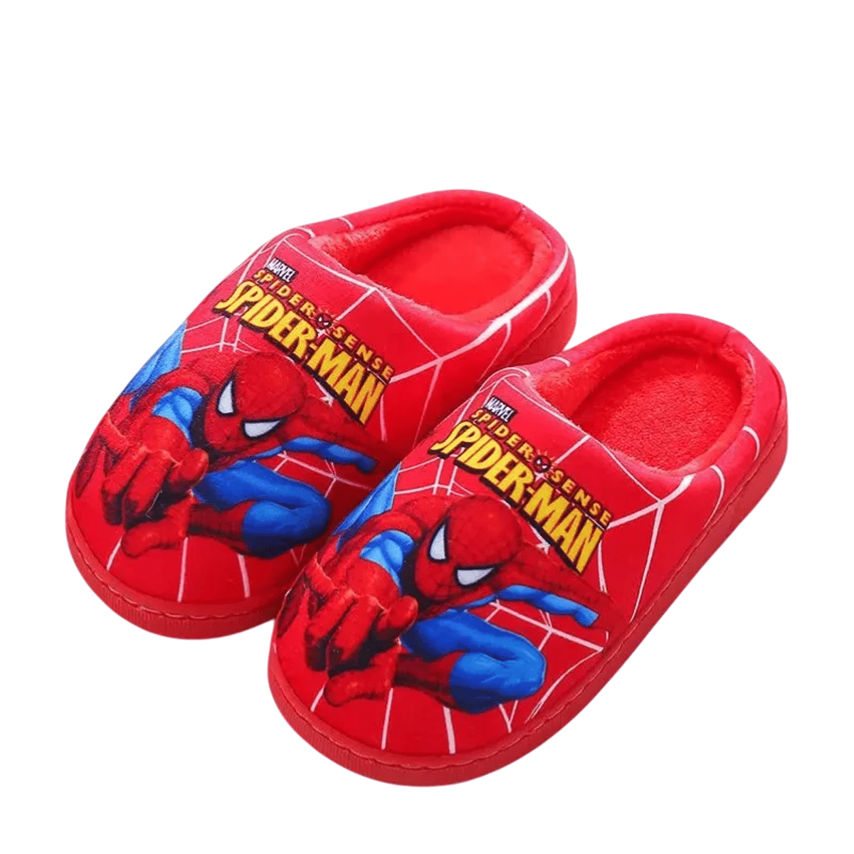 Cartoon Spider Print Cotton Slippers for Kids Winter Comfort