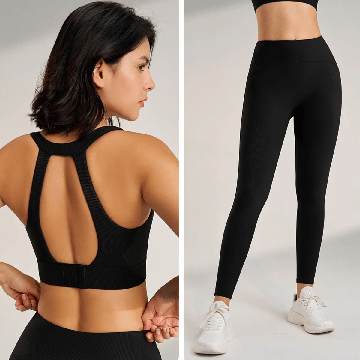 Women’s Sports Fitness Set Quick-Dry Bra and High-Waisted Pants