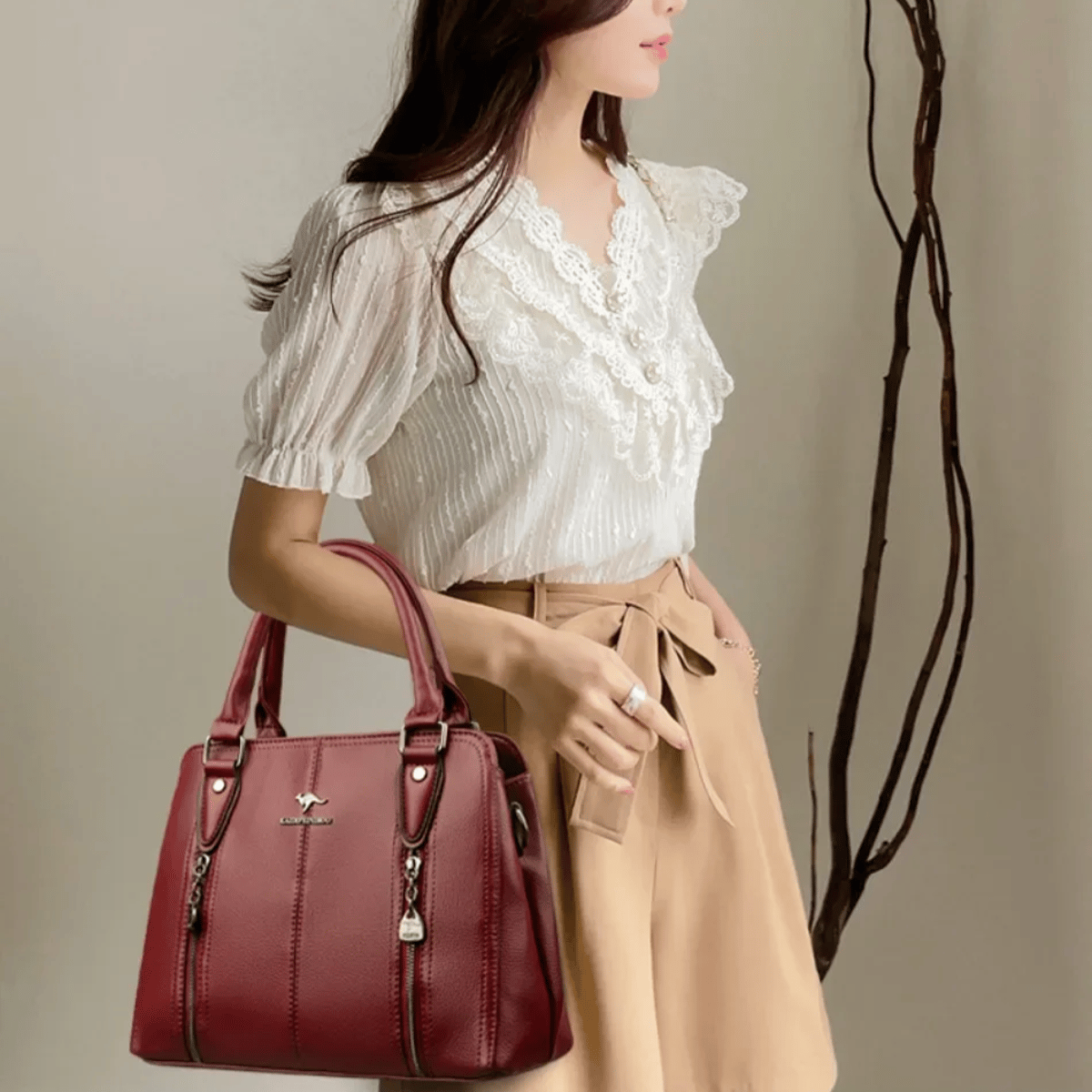 Elegant Leather Handbag Women Casual Crossbody Shoulder Bag Vanderwah - Women's Handbags 1