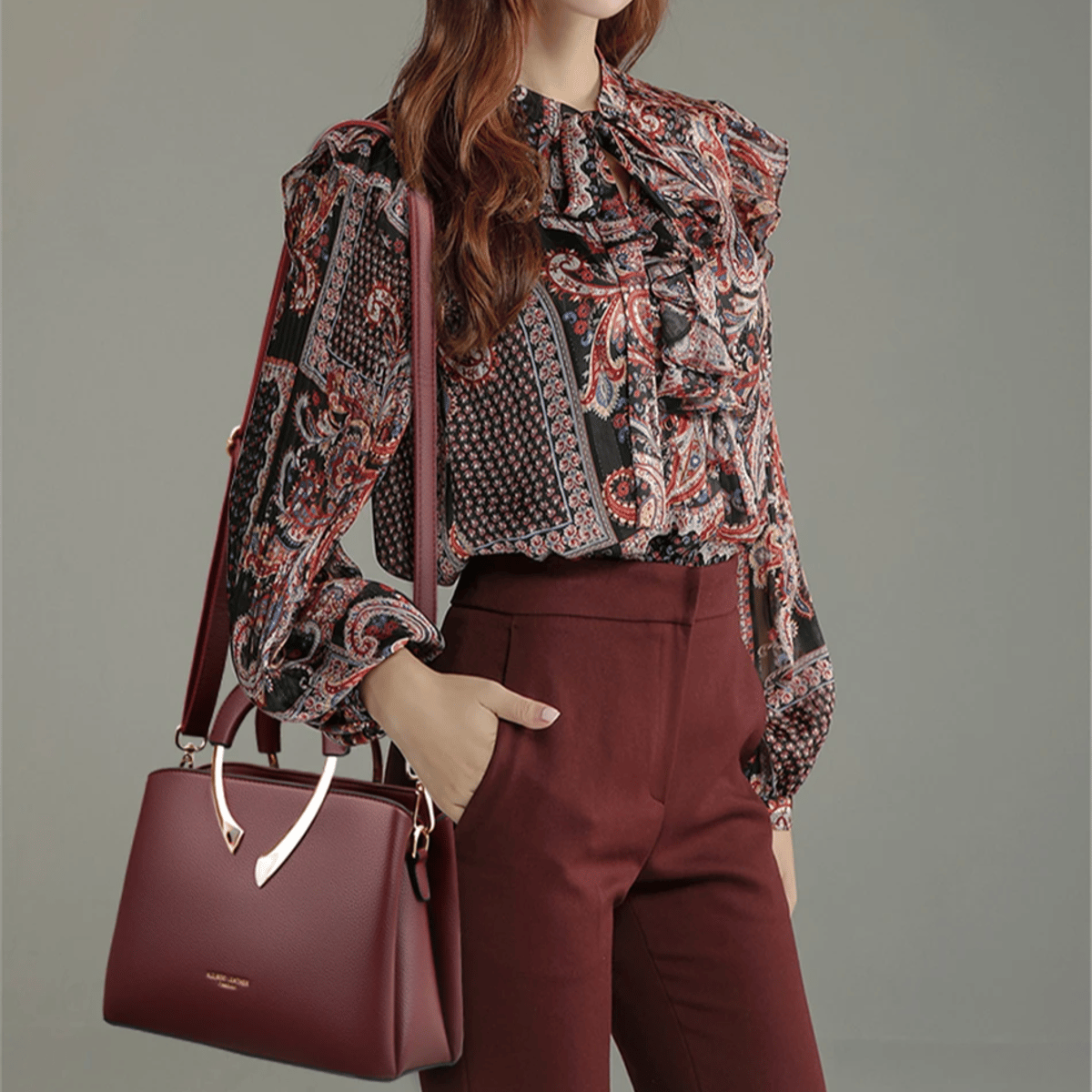 Luxury PU Leather Handbag for Women Elegant Everyday Shoulder Bag