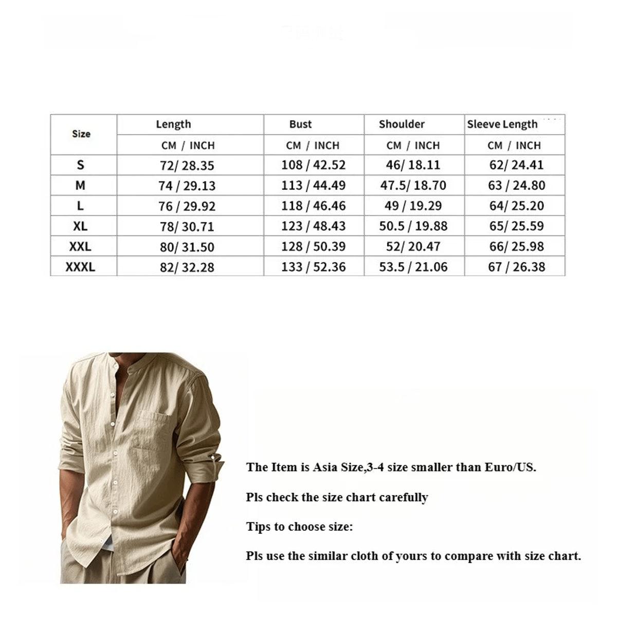 Men’s Breathable Linen Mandarin Collar Shirt for Smart Casual Hankanon - Men's Long Sleeves Shirts 5