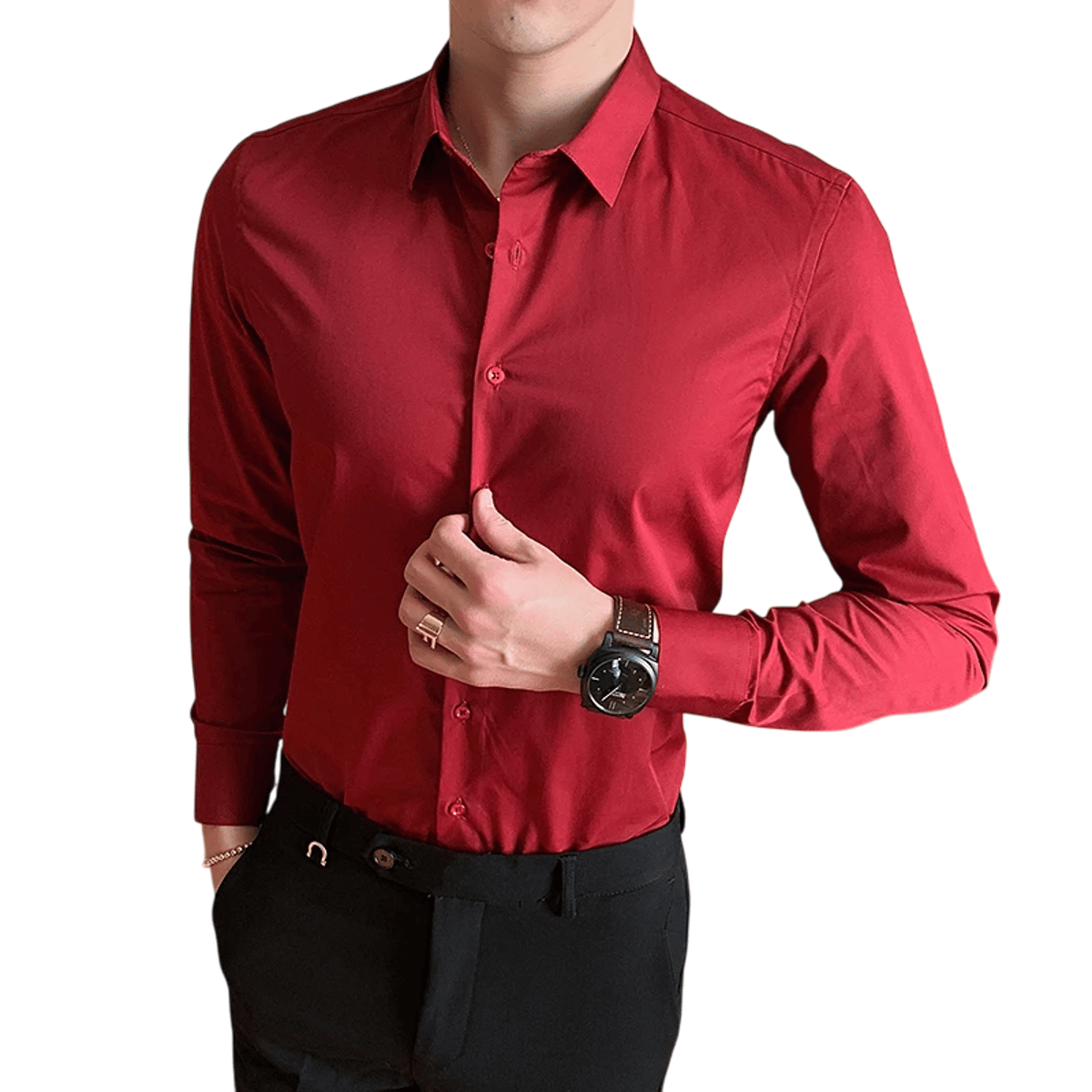 Men’s Long Sleeve Business Shirt Smart Casual Classic Style
