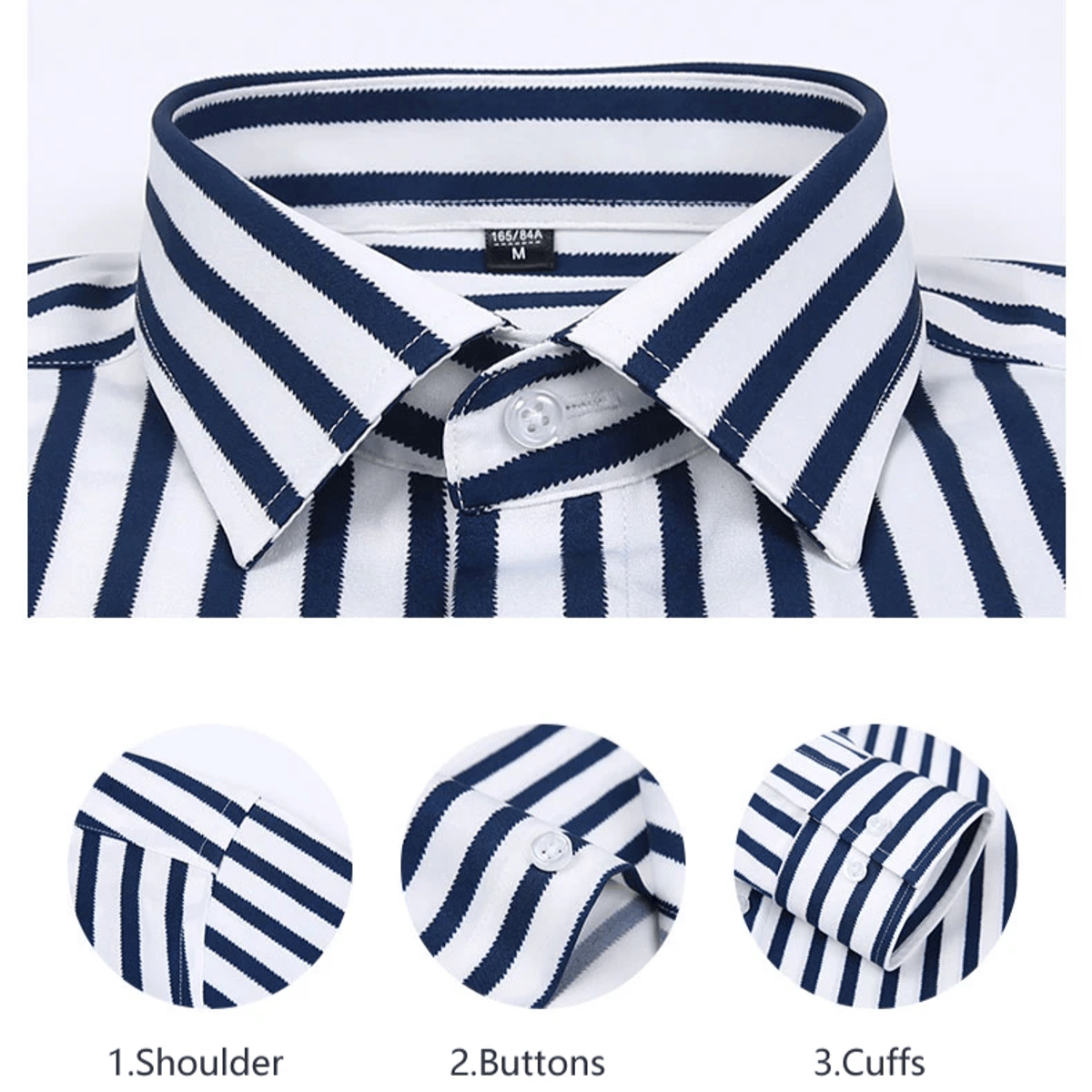 Classic Men’s Striped Long Sleeve Shirt for Business Wear