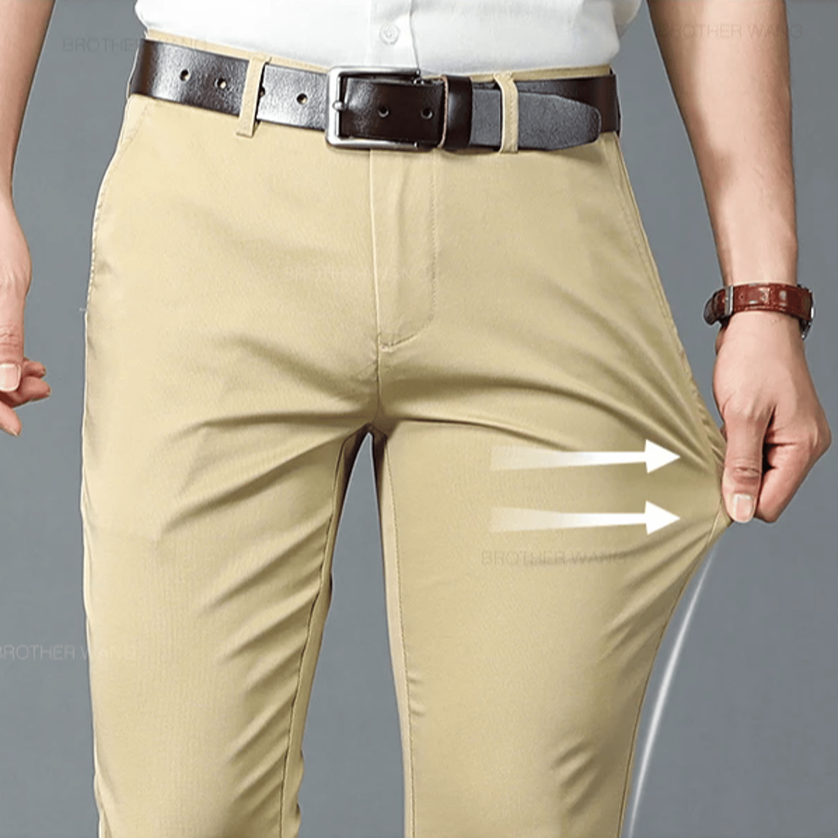 Men’s Lightweight Casual Straight Pants for Office and Daily Wear