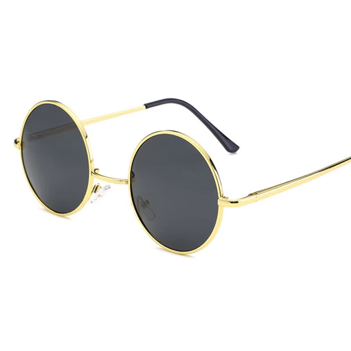 Retro Polarized Round Metal Sunglasses with UV400 Protection Vivibee - Men's Round Sunglasses