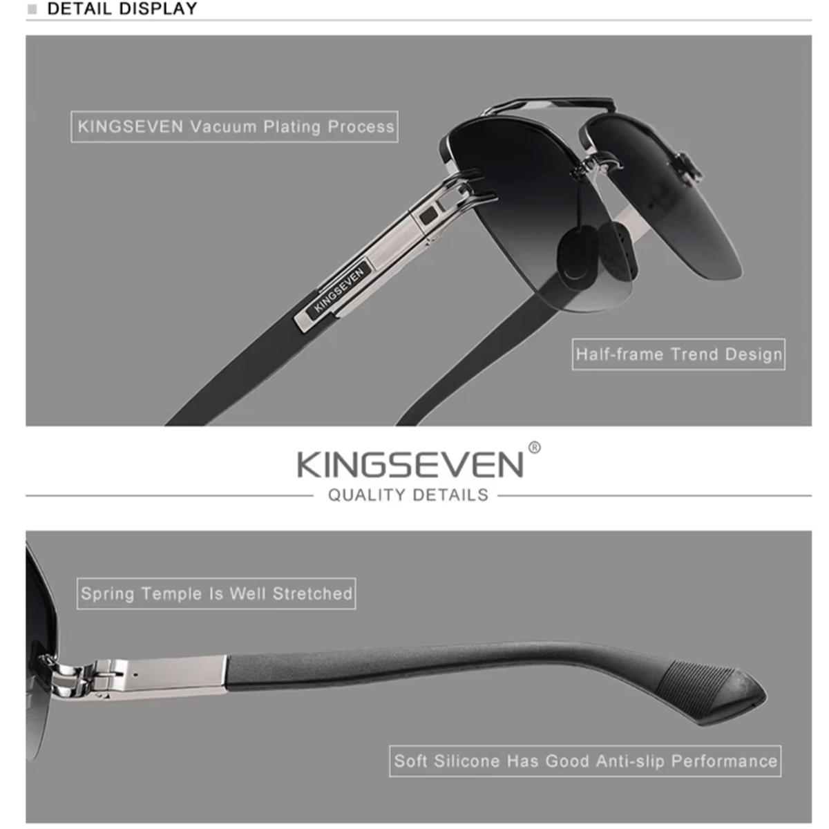 Kingseven - Men's Aviator Sunglasses 2