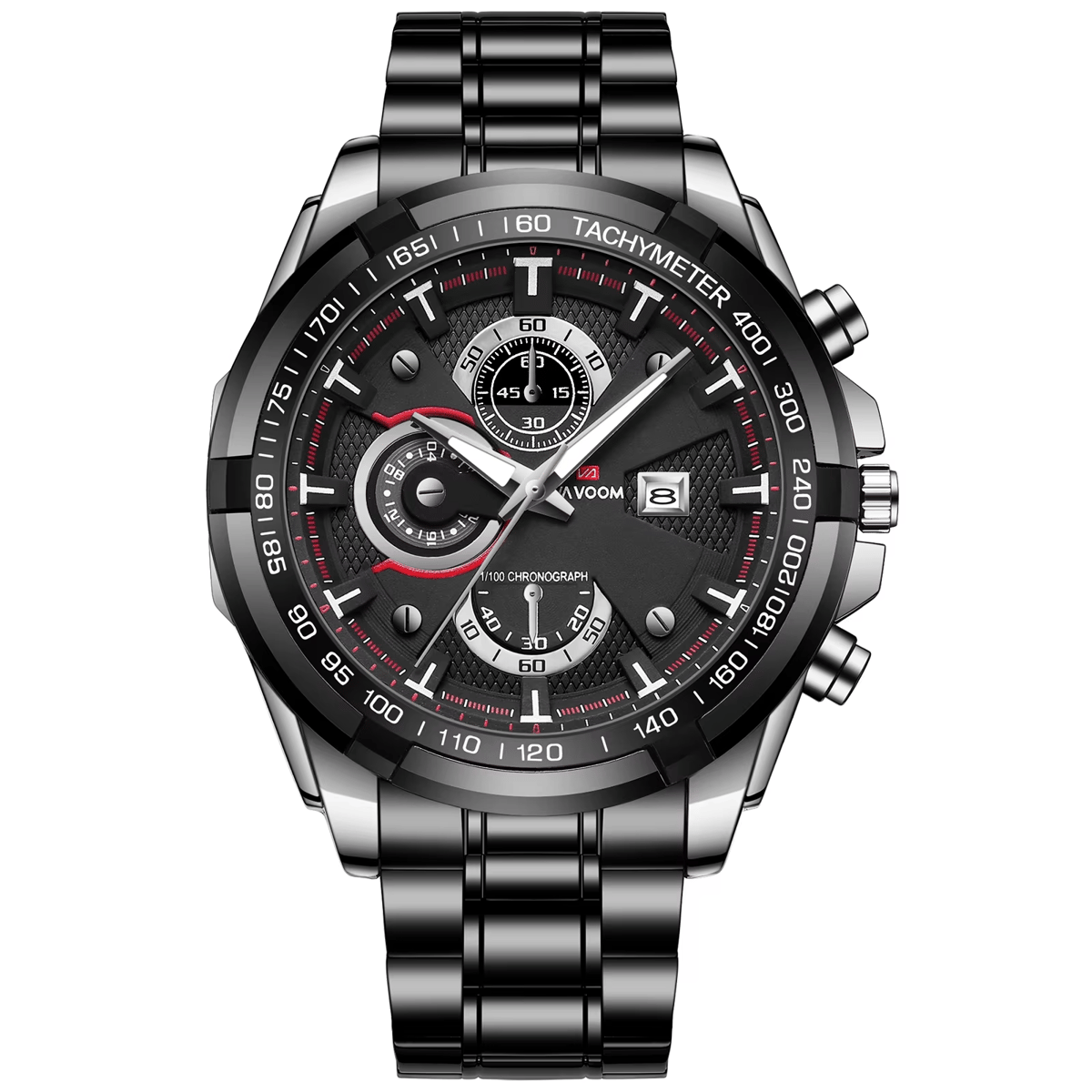Bold Men's Quartz Watch with Large Dial and Night Light