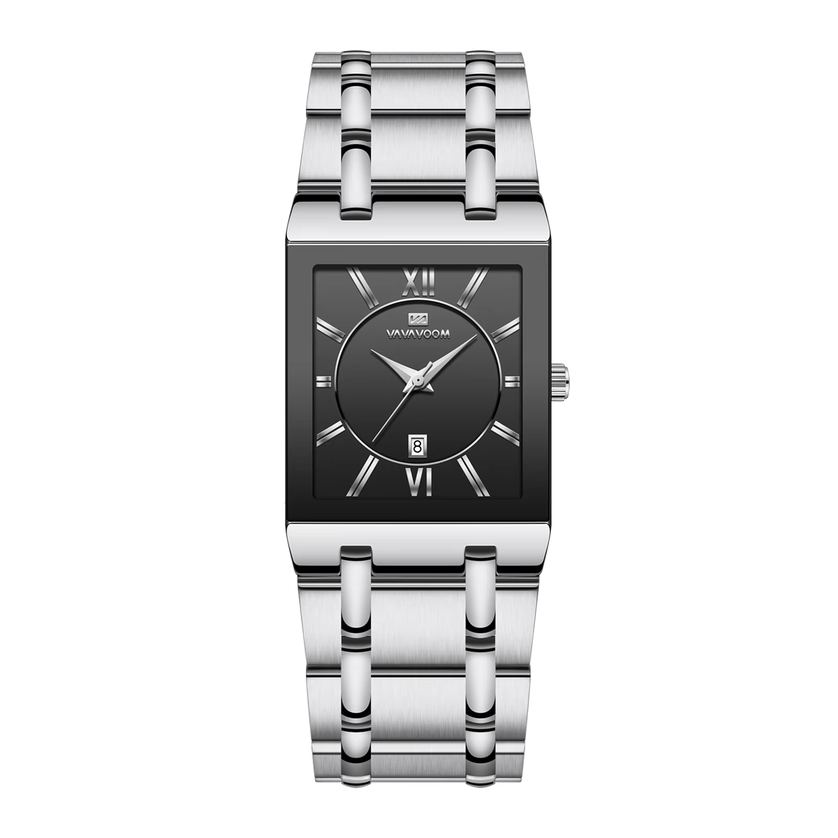 Elegant Square Quartz Watch with Stainless Steel Business Strap Elegant Square Quartz Watch with Stainless Steel Business Strap