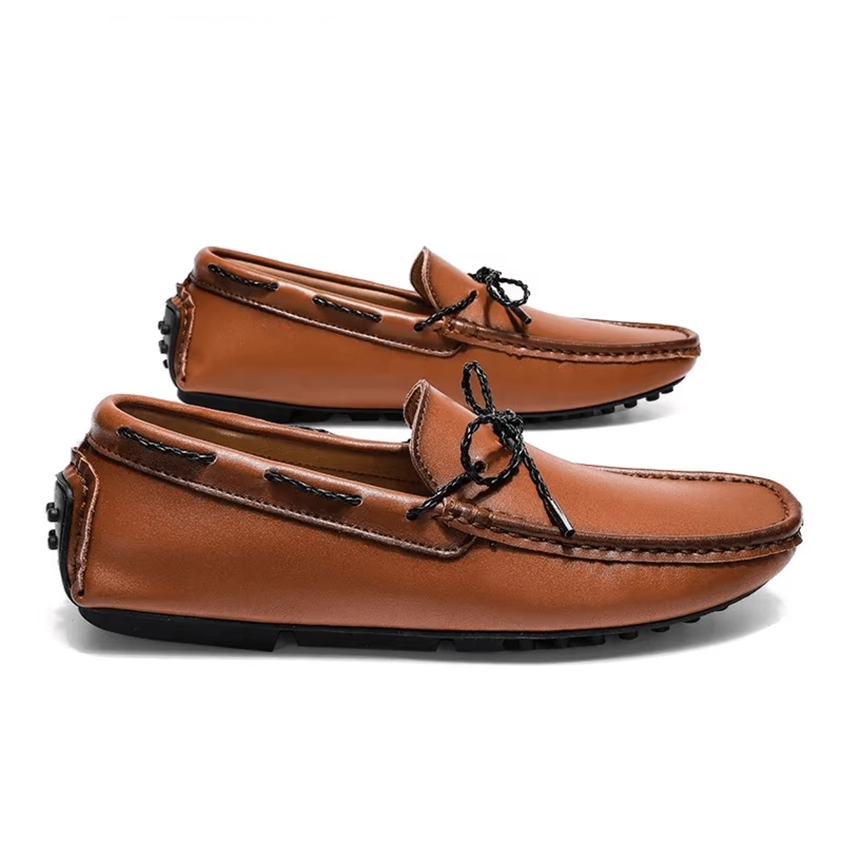 Classic Split Leather Loafers for Men Slip-On Casual Comfort