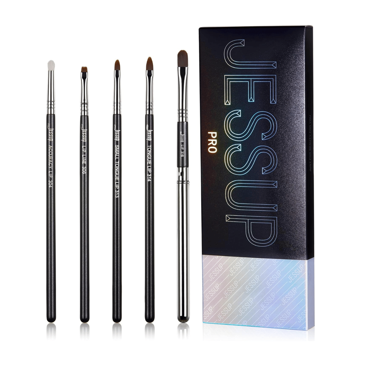 Jessup Five-Piece Lip Brush Set for Precise Professional Lip Application Jessup Five-Piece Lip Brush Set for Precise Professional Lip Application
