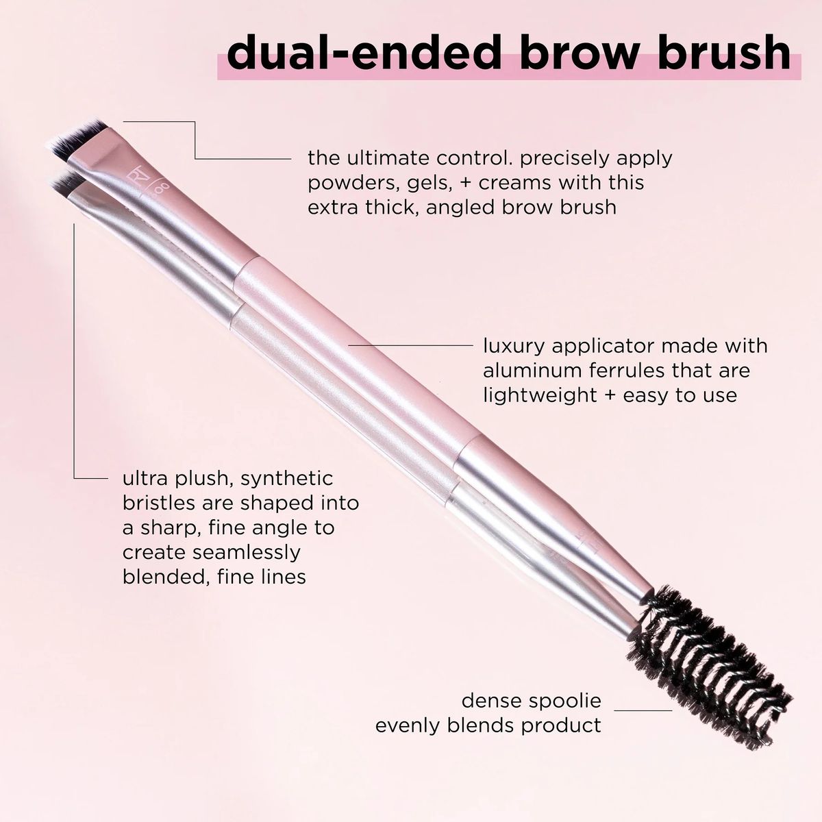 Real Techniques Dual Ended Brow Brush For Everyday Fluff + Fix