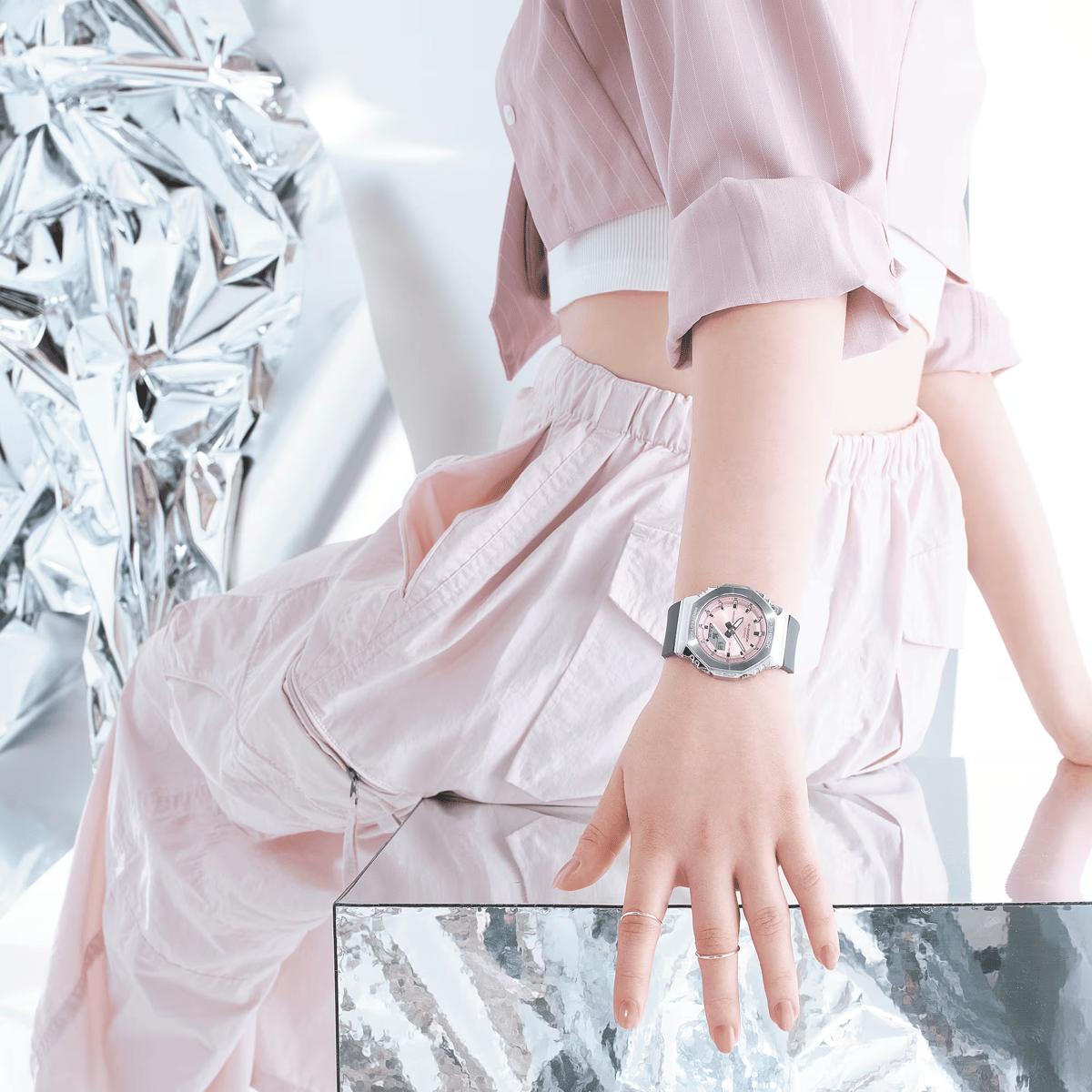 Casio G-Shock GM-S2110-4ADR Women’s Metal Bezel Analog-Digital Watch Casio - Women's Dress Watches 4